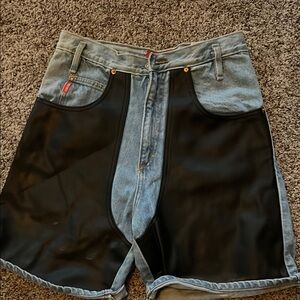 Jou Jou Blue and Black High Waist Two-Tone Shorts